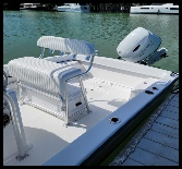 Dusky 227 Side View of Captain Seat and Motor